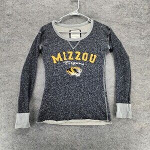 Missouri Tigers Shirt Womens Small Colosseum Athletics Long Sleeve Gray Mizzou